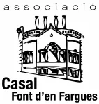 logotip amb un dibuix del casal i el text "associació casal font d'en fargues"