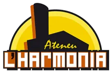 logotip on hi posa "ateneu l'Harmonia" amb un dibuix de la façana